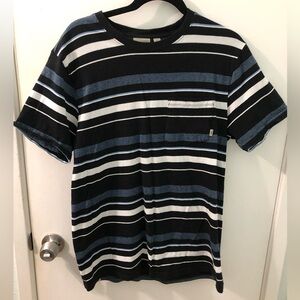 GUC, Vans, Men’s Size L, Striped T-shirt, black, white and blue